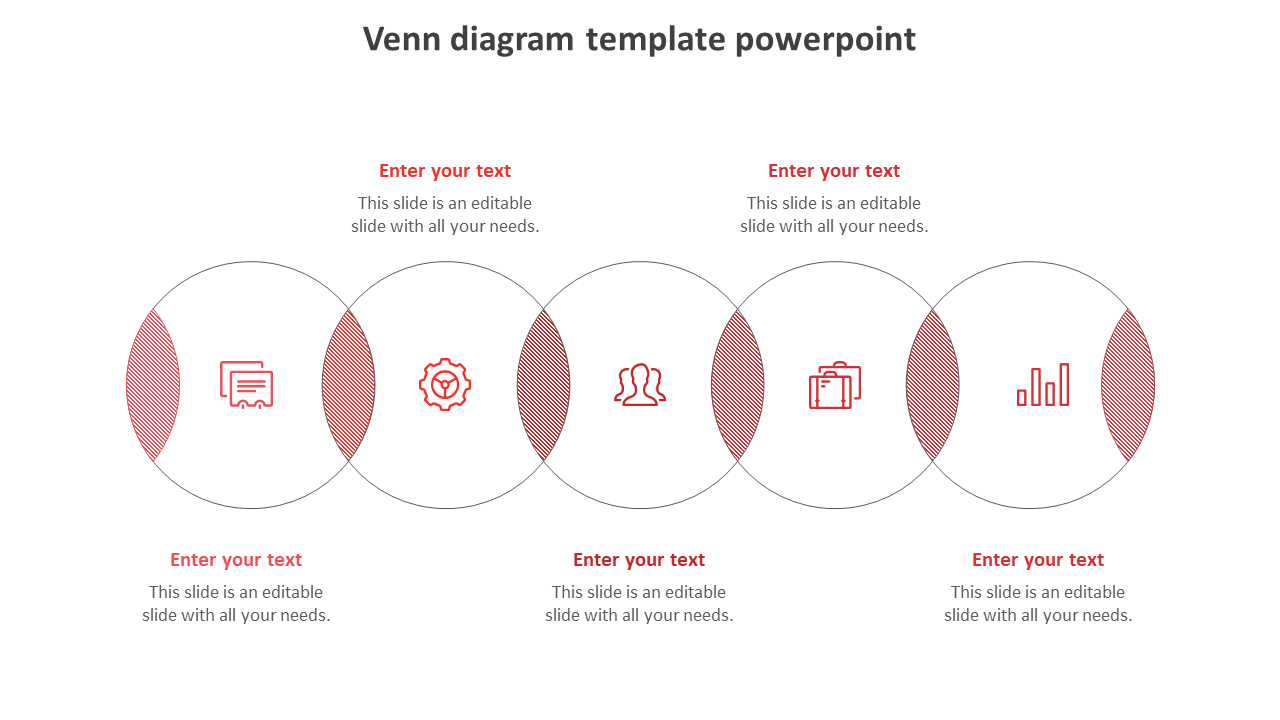 venn diagram template powerpoint-red